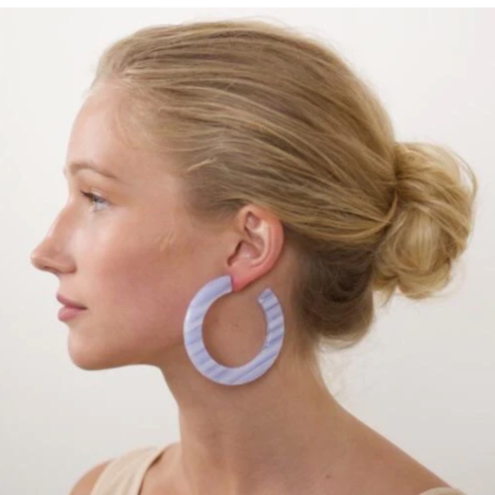 Grande Flat Hoops in Riviera Stripes